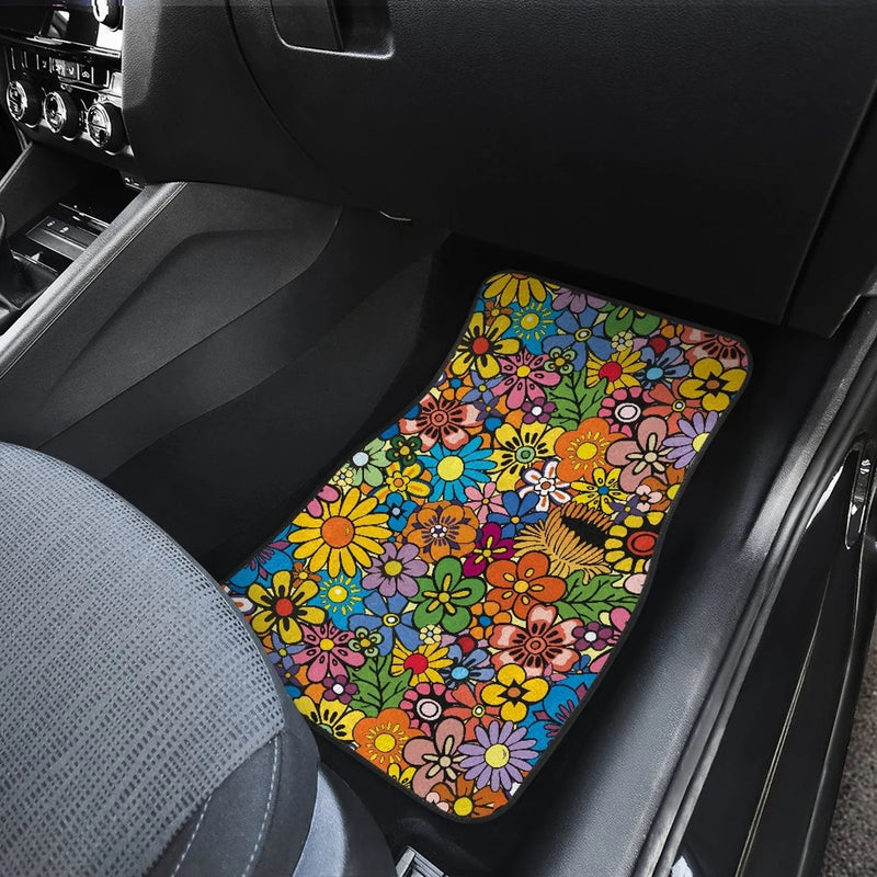 Colorful Flowers Hippie Car Floor Mats Car Accessories Nearkii