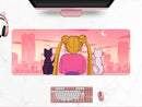 Lofi Sailor Moon Artemis And Luna Cats Mouse Mat Nearkii