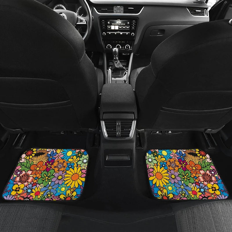 Colorful Flowers Hippie Car Floor Mats Car Accessories Nearkii