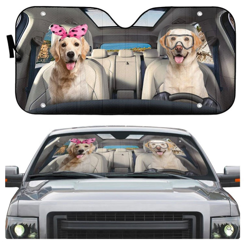 Labrador Retriever Couple Custom Car Auto Sun Shades Windshield Accessories Decor Gift Nearkii