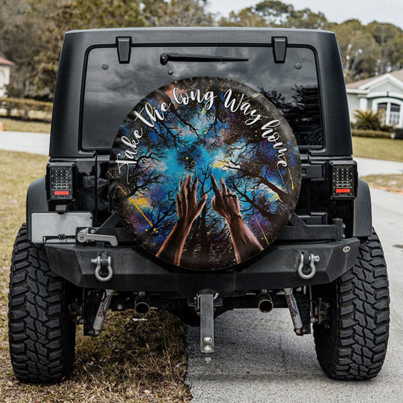 Take The Long Way Home Jeep Car Spare Tire Cover Gift For Campers Nearkii