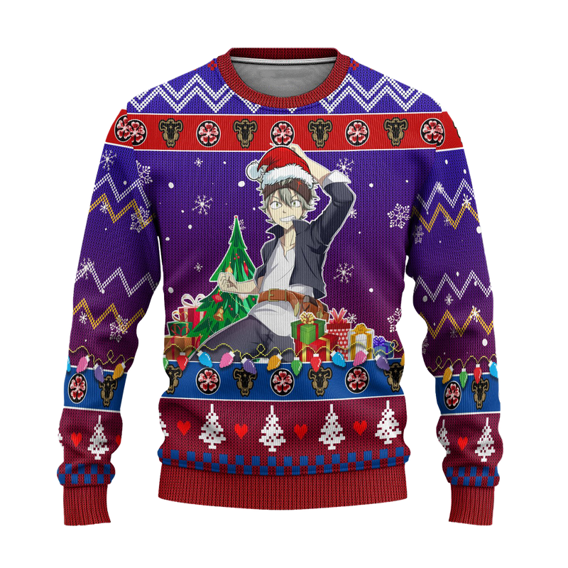 Asta Anime Ugly Christmas Sweater Black Clover Xmas Gift Nearkii