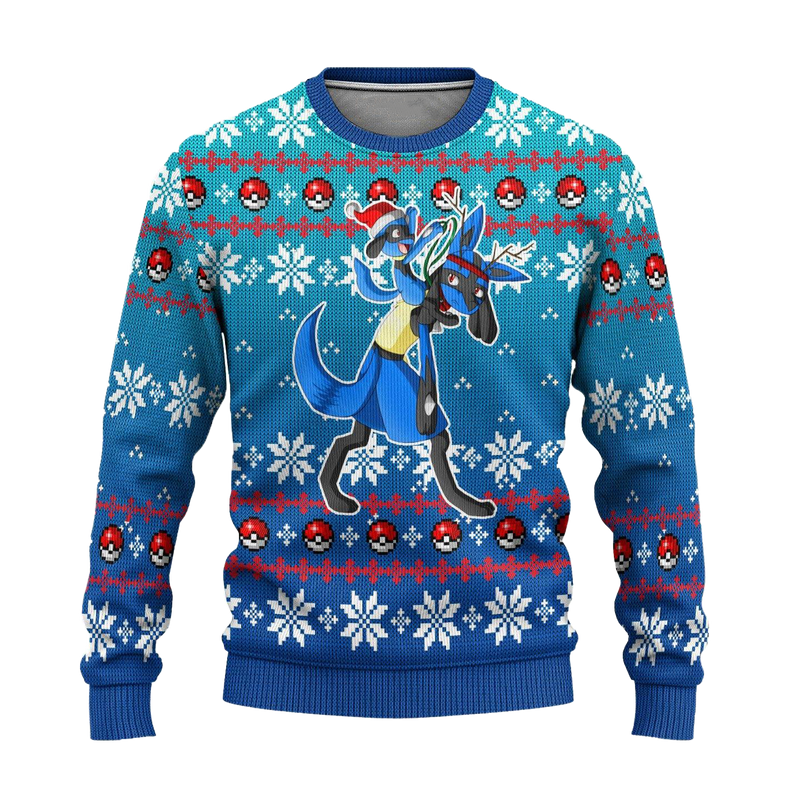 Pokemon Lucario Anime Ugly Christmas Sweater Xmas Gift Nearkii