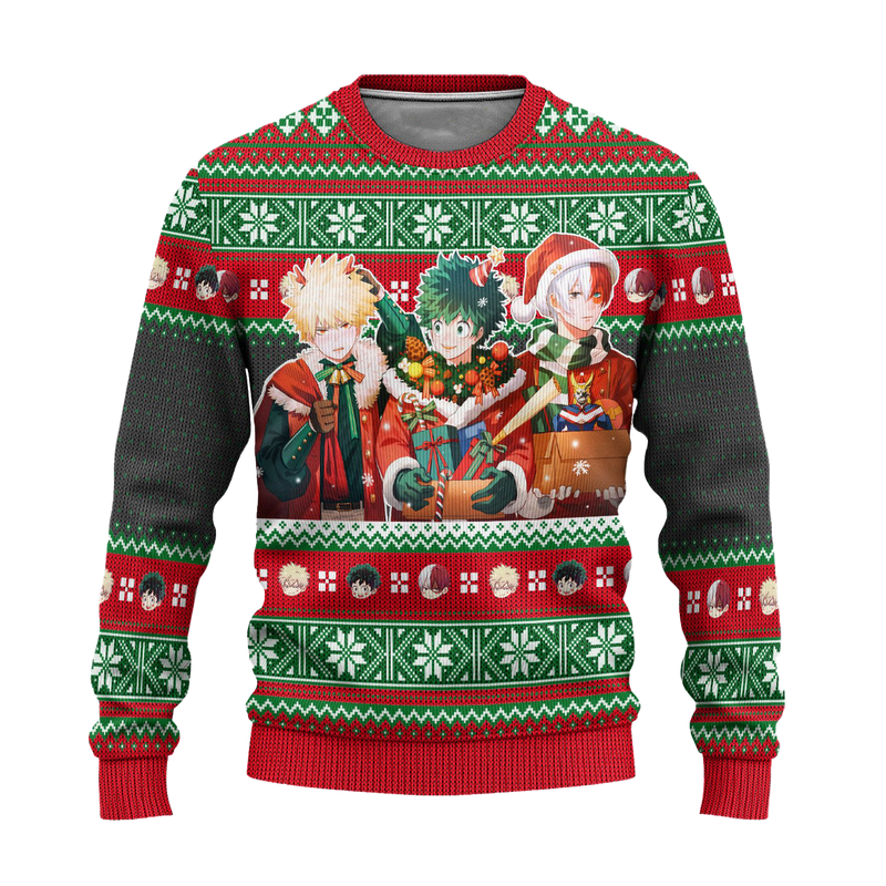 My Hero Academia Ugly Christmas Sweater Anime Xmas Gift Nearkii