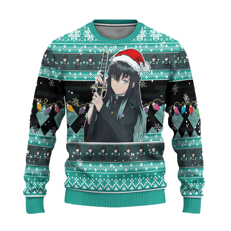 Demon Slayer Muichiro Tokito Anime Ugly Christmas Sweater Xmas Gift Nearkii