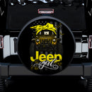 Halloween American Flag Yellow Jeep Girl Car Spare Tire Covers Gift For Campers Nearkii