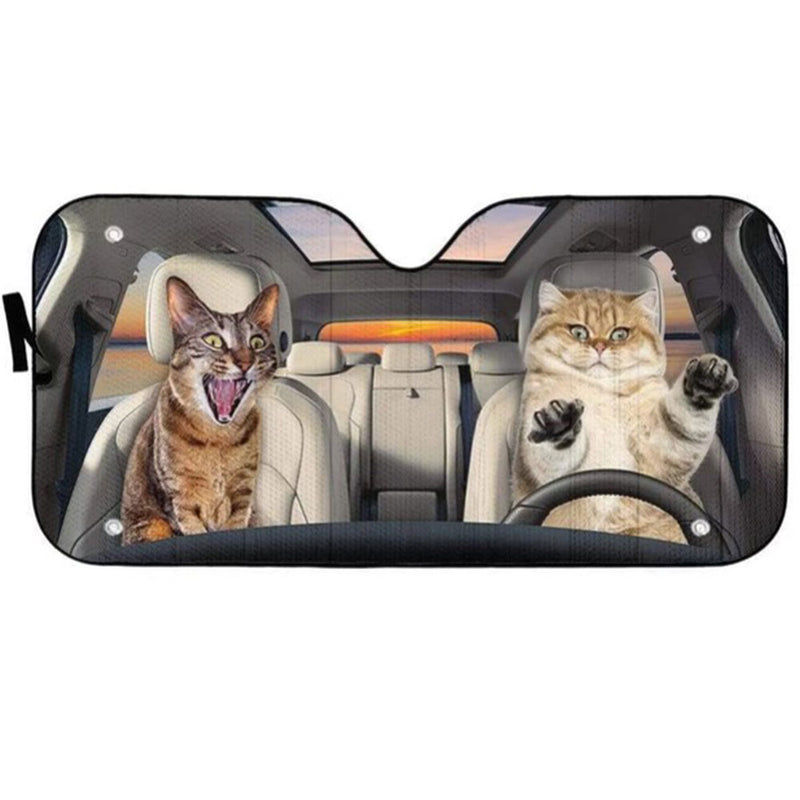 Crazy Cats Custom Car Auto Sun Shades Windshield Accessories Decor Gift Nearkii