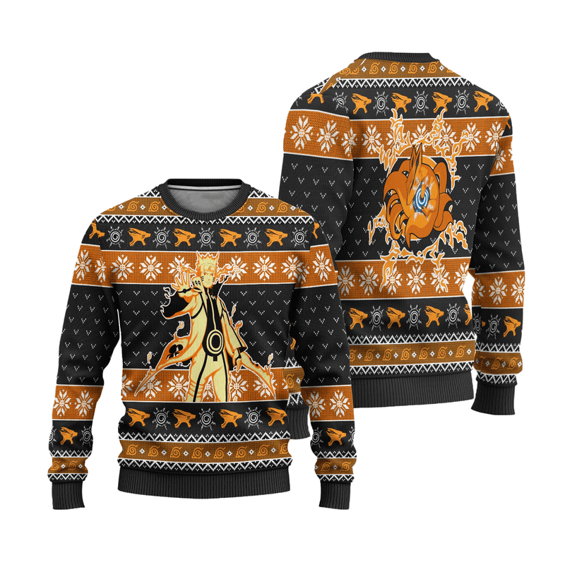 Naruto Kurama Nine Tails Anime Ugly Christmas Sweater Xmas Gift Nearkii