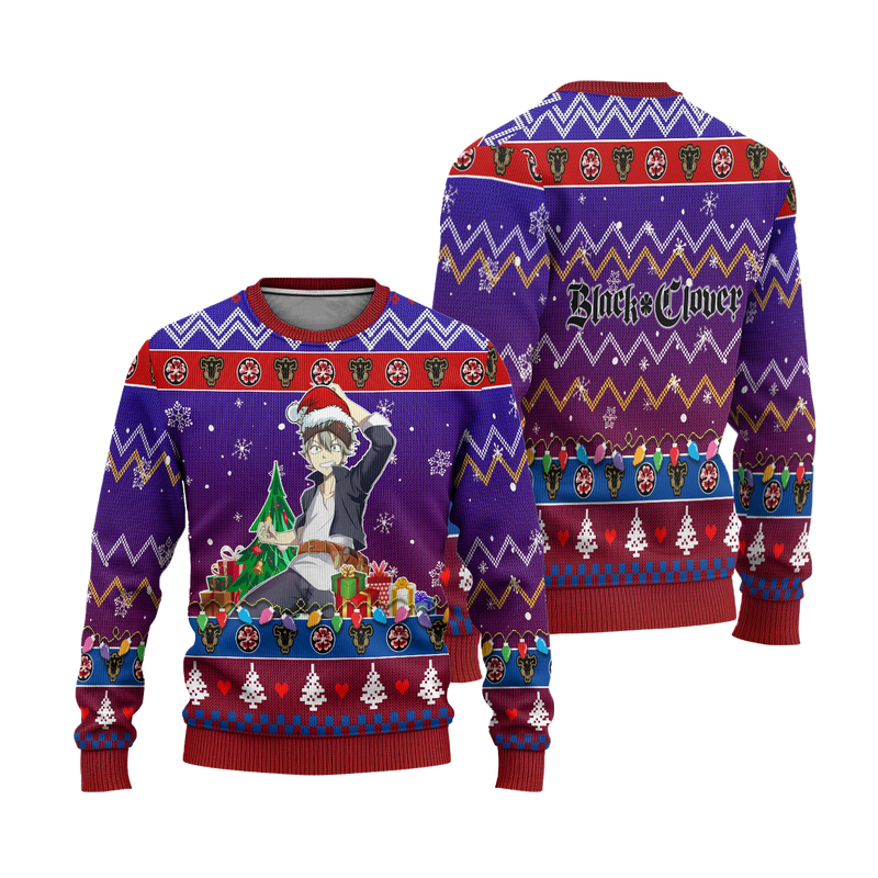 Asta Anime Ugly Christmas Sweater Black Clover Xmas Gift Nearkii