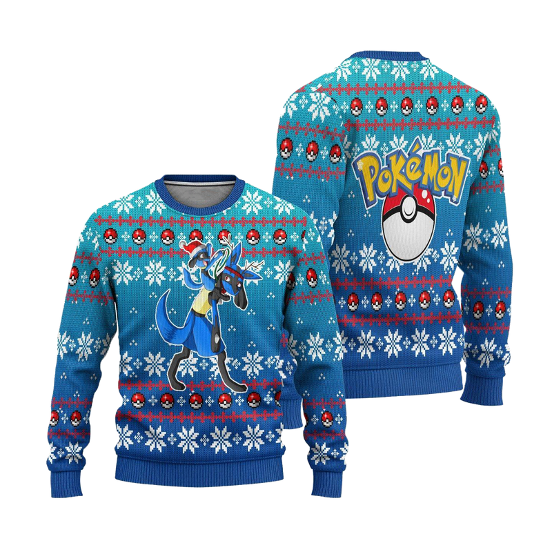 Pokemon Lucario Anime Ugly Christmas Sweater Xmas Gift Nearkii