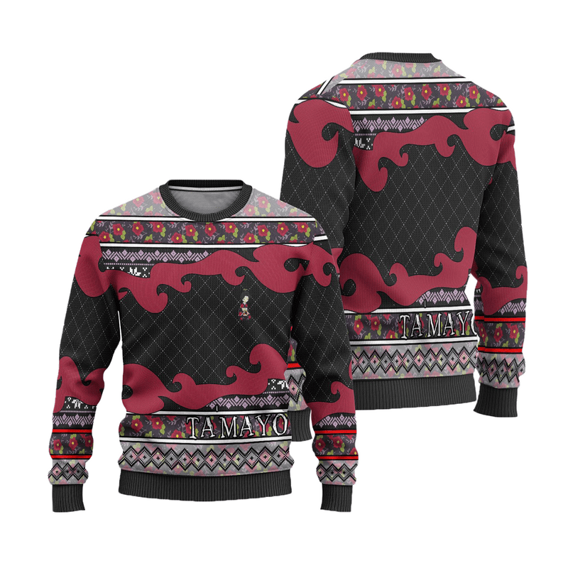 Tamayo Anime Ugly Christmas Sweater Demon Slayer Chibi Xmas Gift Nearkii