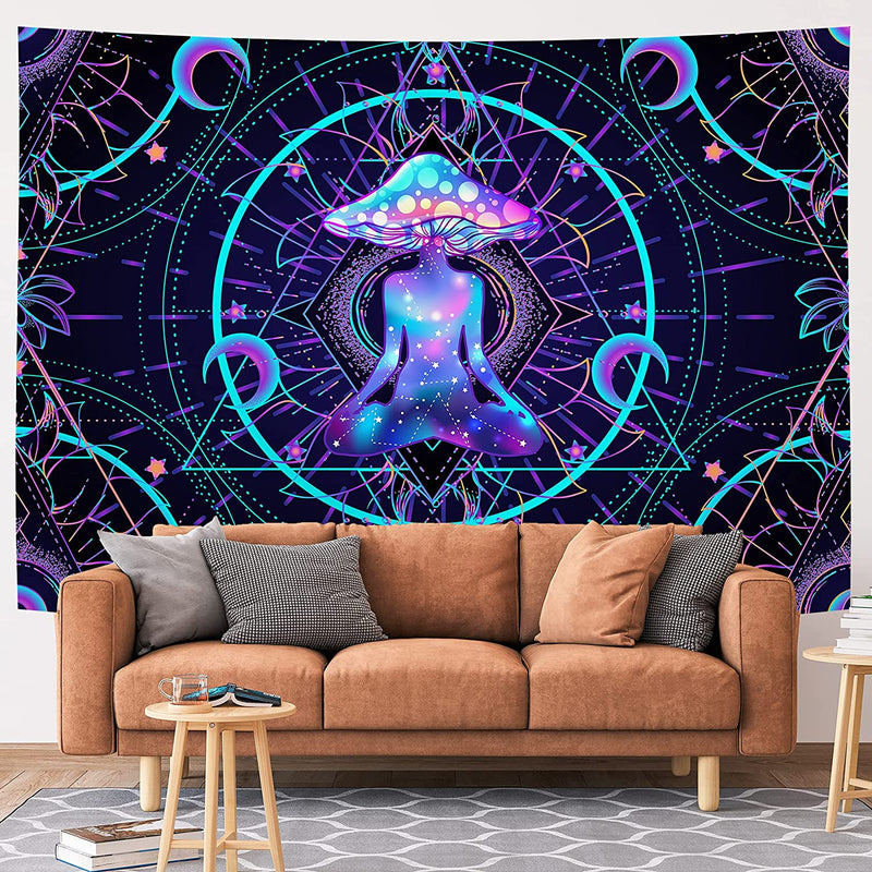 Trippy Psychedelic Wall Hanging Mushroom Tapestry Room Decor Nearkii