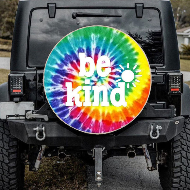 Be Kind Tie Dye Camping Custom Jeep Car Spare Tire Cover Gift For Campers Nearkii