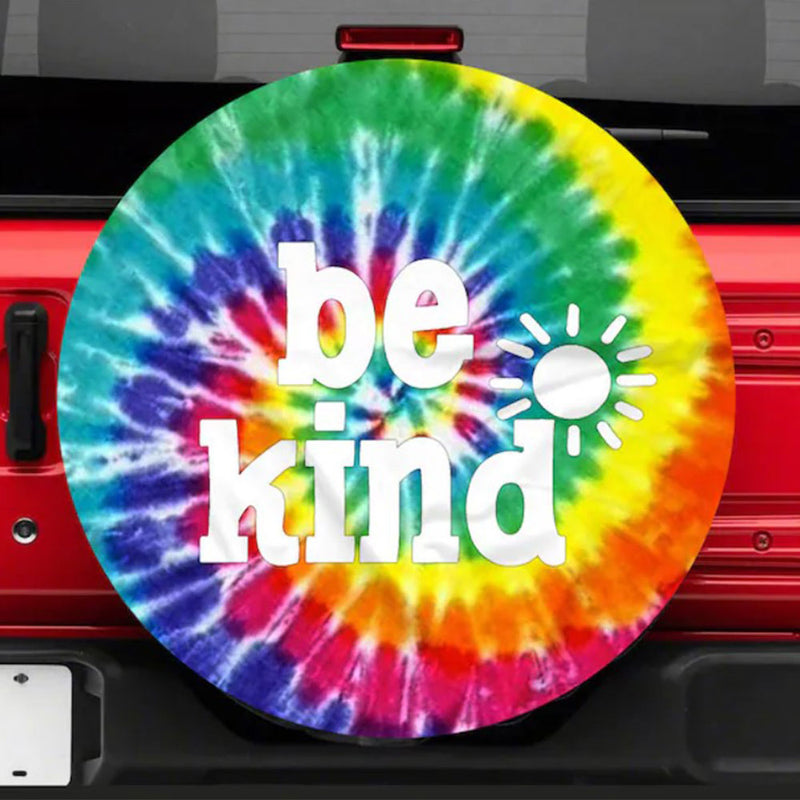 Be Kind Tie Dye Camping Custom Jeep Car Spare Tire Cover Gift For Campers Nearkii