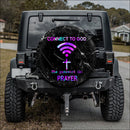 Connected To God-Password Prayer Jeep Car Spare Tire Cover Gift For Campers Nearkii