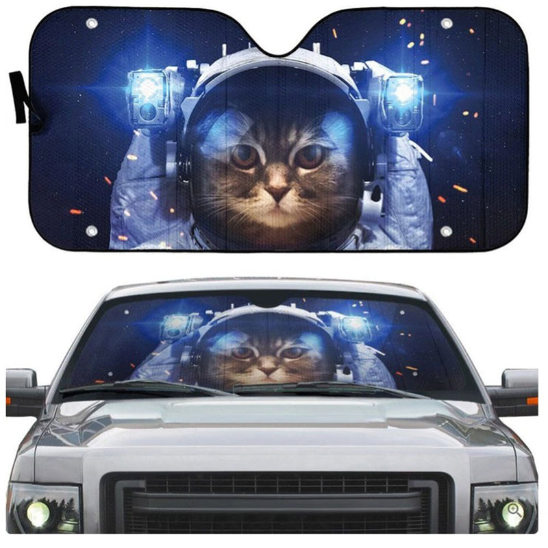 Brown Tabby Cat Astronaut Custom Car Auto Sun Shades Windshield Accessories Decor Gift Nearkii