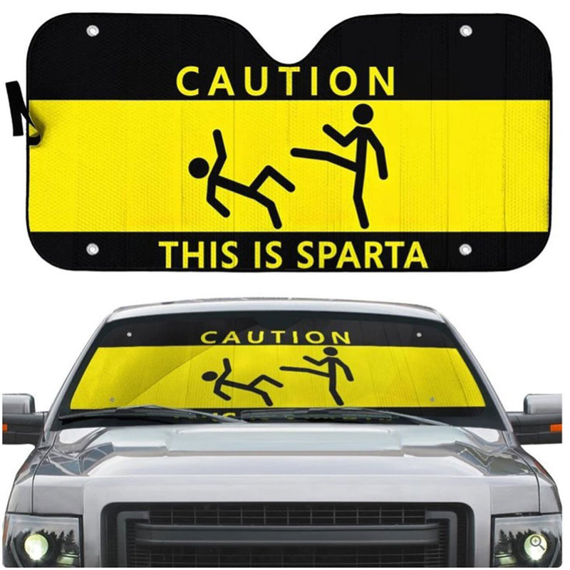 Caution This Is Sparta Car Auto Sun Shades Windshield Accessories Decor Gift Nearkii