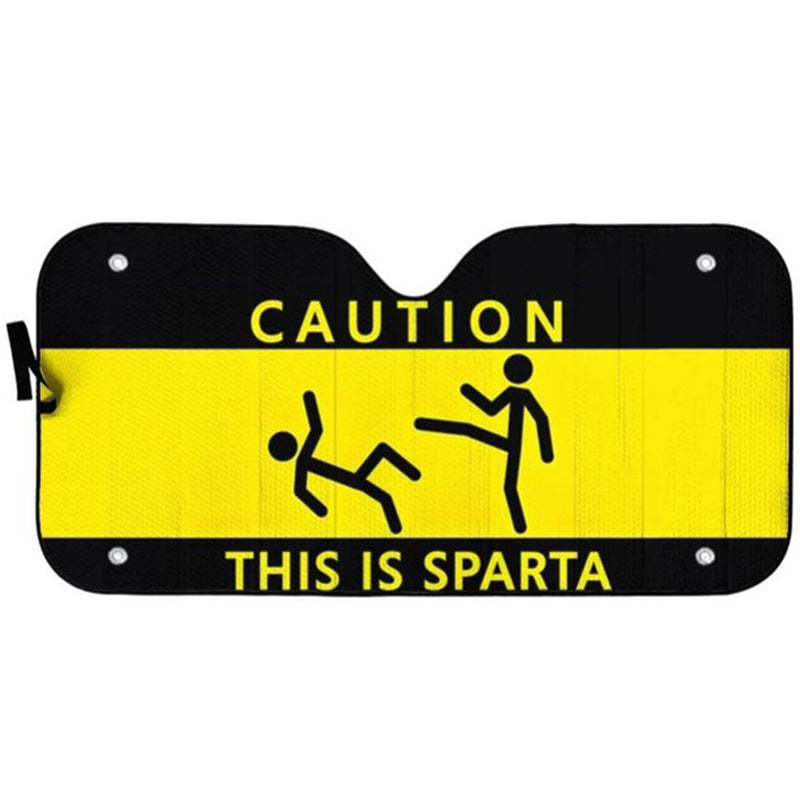 Caution This Is Sparta Car Auto Sun Shades Windshield Accessories Decor Gift Nearkii