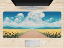 Painting Sunflowers Blue Sky Mouse Mat Nearkii
