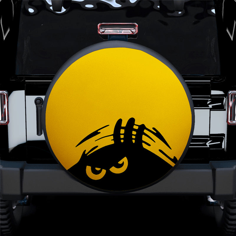 Evil Monster Peeping Peek A Boo Funny Yellow Jeep Car Spare Tire Covers Gift For Campers Nearkii