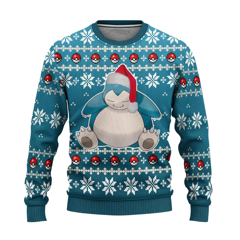 Pokemon Snorlax Anime Ugly Christmas Sweater Xmas Gift Nearkii