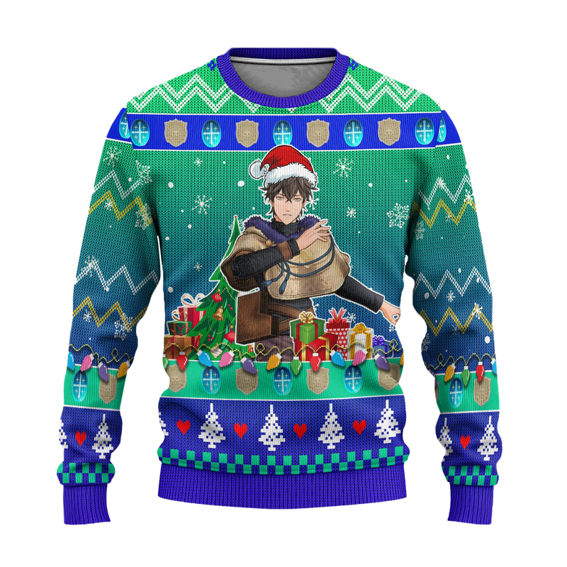 Yuno Anime Ugly Christmas Sweater Black Clover Xmas Gift Nearkii