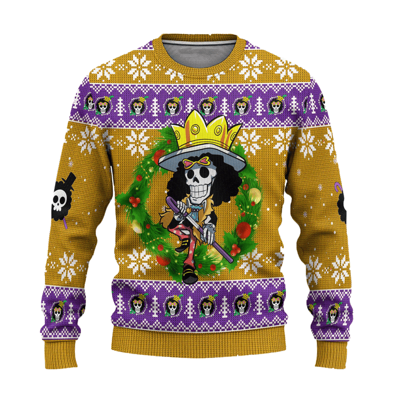 Brook One Piece Anime Ugly Christmas Sweater Xmas Gift Nearkii