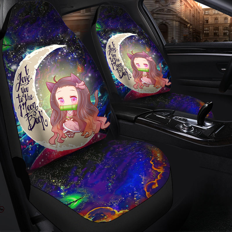 Nezuko Demon Slayer Love You To The Moon Galaxy Car Seat Covers