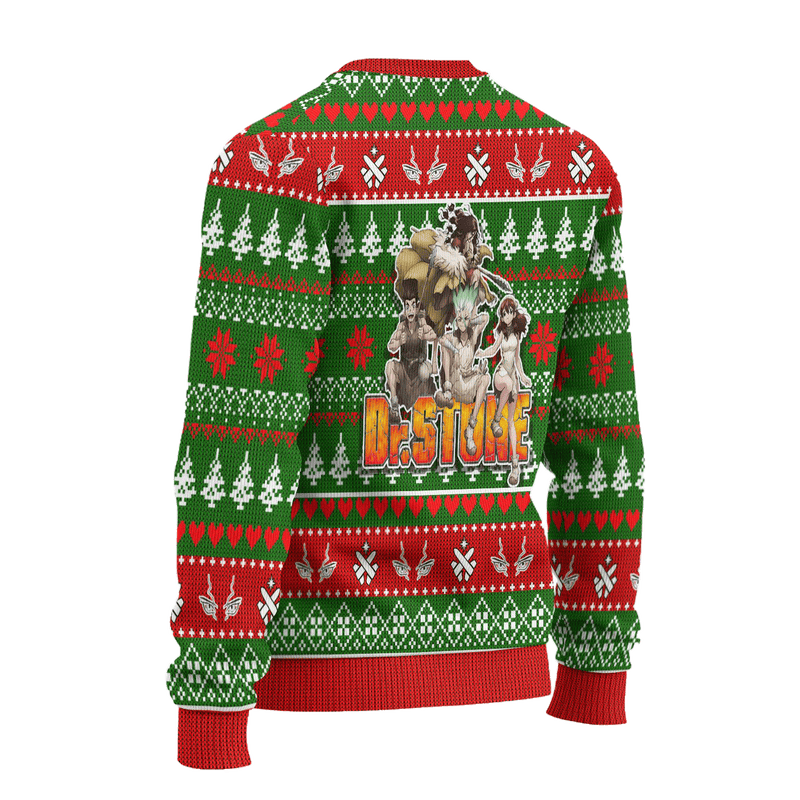 Dr Stone Anime Ugly Christmas Sweater Custom Green Xmas Gift Nearkii