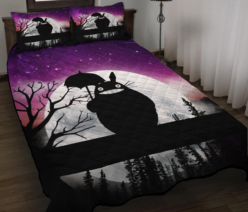 Totoro Ghibli Anime Moon Night Quilt Bed Sets Nearkii