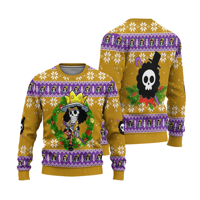 Brook One Piece Anime Ugly Christmas Sweater Xmas Gift Nearkii