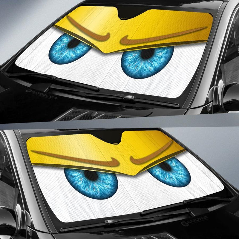 Yellow Funny Angry Cartoon Eyes Car Auto Sun Shades Windshield Accessories Decor Gift Nearkii