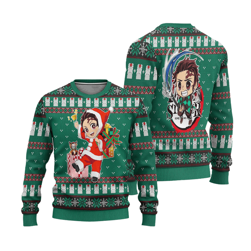 Tanjiro Kamado Demon Slayer Anime Ugly Christmas Sweater Xmas Gift Nearkii