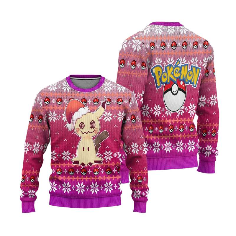 Pokemon Mimikyu Anime Ugly Christmas Sweater Xmas Gift Nearkii