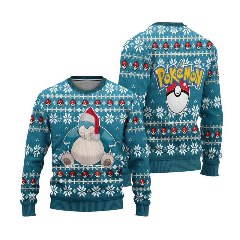 Pokemon Snorlax Anime Ugly Christmas Sweater Xmas Gift Nearkii