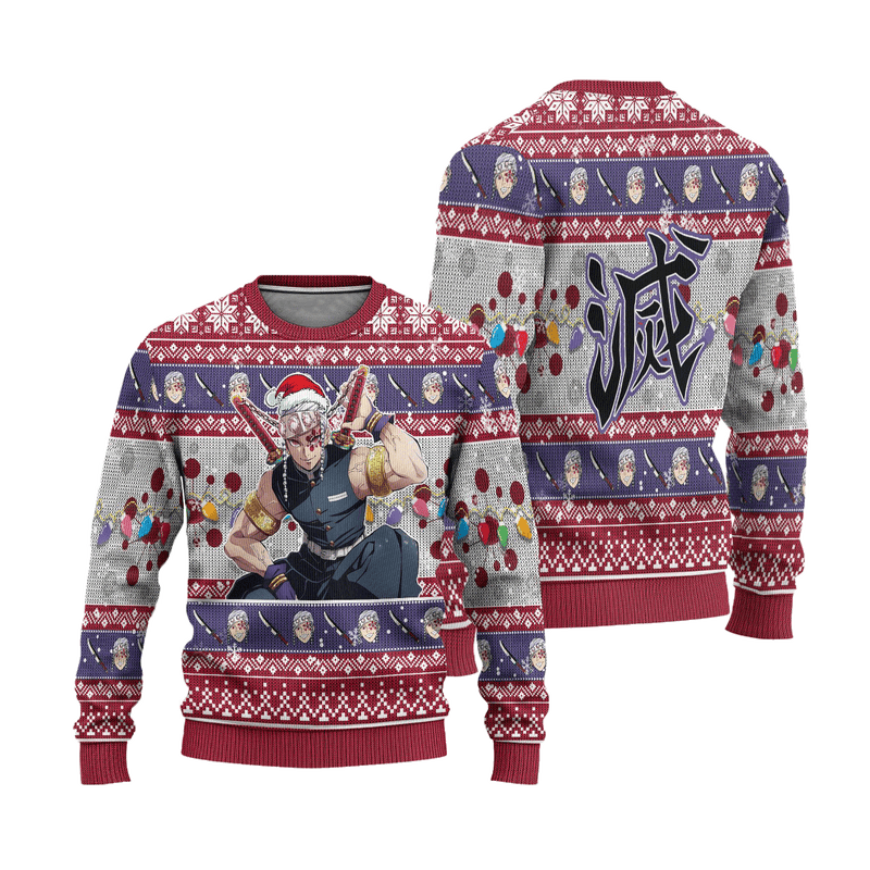 Demon Slayer Tengen Uzui Anime Ugly Christmas Sweater Xmas Gift