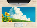 Painting Sunflowers Blue Sky Mouse Mat Nearkii