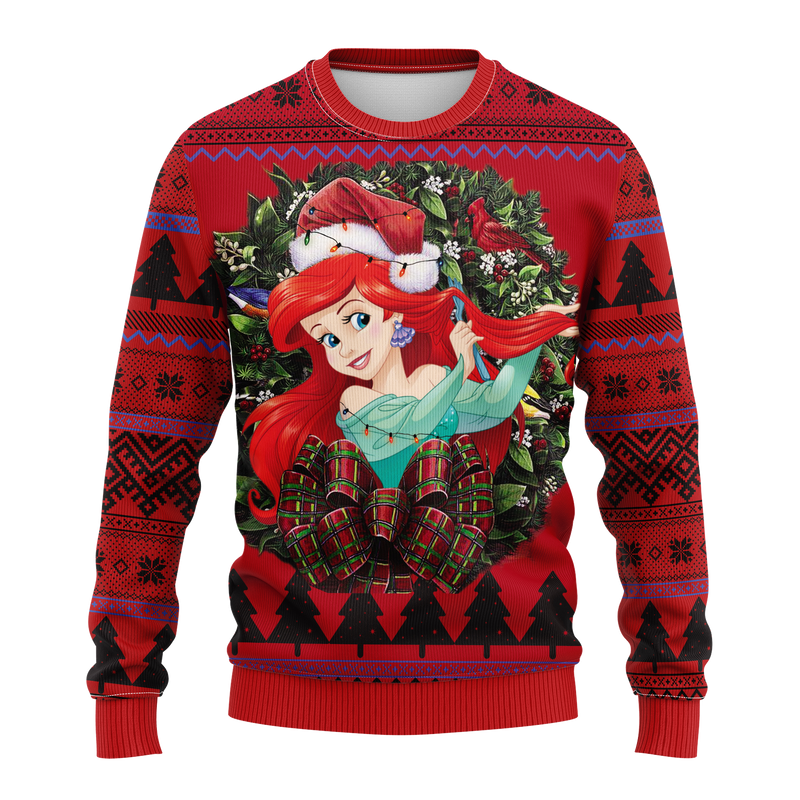 Ariel The Little Mermaid Princess Noel Mc Ugly Christmas Sweater Thanksgiving Gift Nearkii