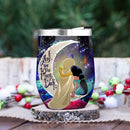 Aladin Couple Love You To Moon And Back Premium Wine Tumbler Nearkii