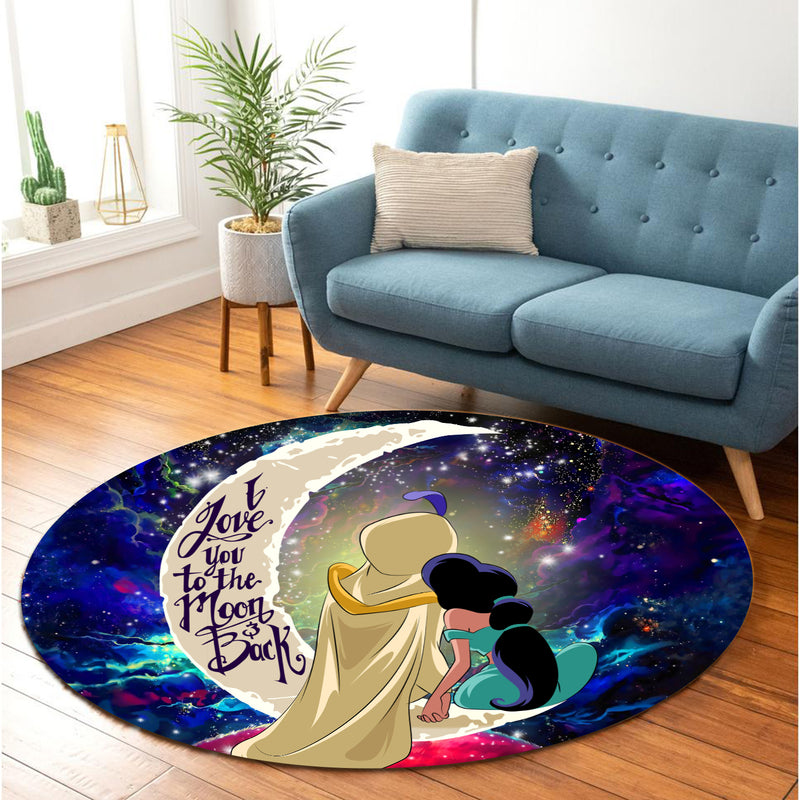 Aladin Couple Love You To The Moon Galaxy Round Carpet Rug Bedroom Livingroom Home Decor Nearkii