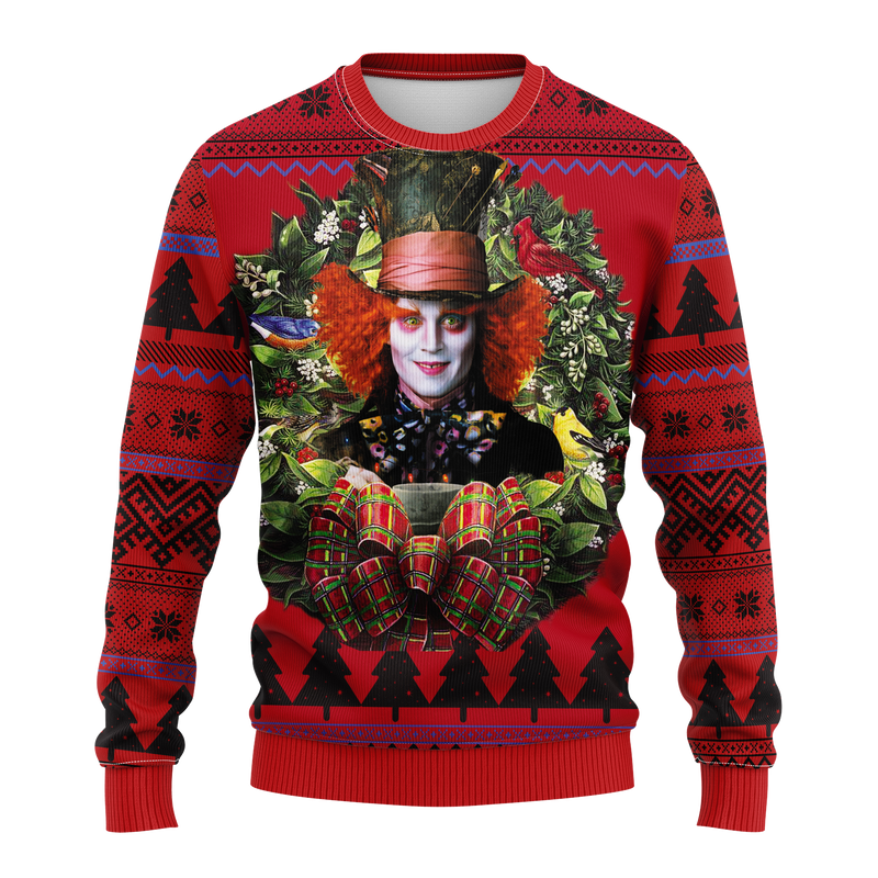 Alice In Wonderland The Mad Hatter Noel Mc Ugly Christmas Sweater Thanksgiving Gift Nearkii