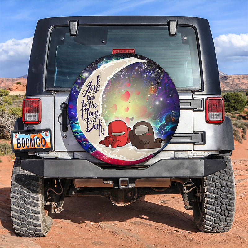 Among Us Couple Love You To The Moon Galaxy Spare Tire Covers Gift For Campers Nearkii