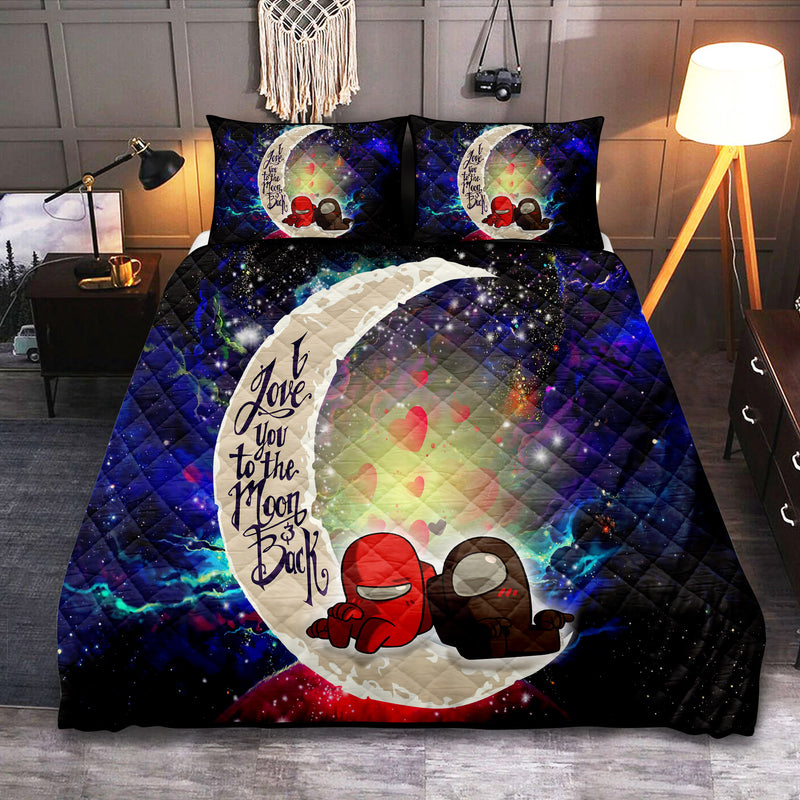 Among Us Couple Love You To The Moon Galaxy Quilt Bed Sets Nearkii