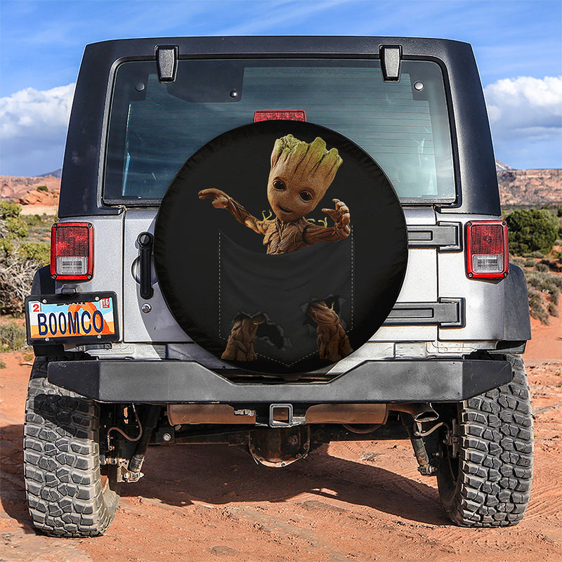 Baby Groot Hanging Pocket Car Spare Tire Covers Gift For Campers Nearkii