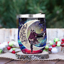 Anime Girl Soul Eaterr Love You To Moon And Back Premium Wine Tumbler Nearkii