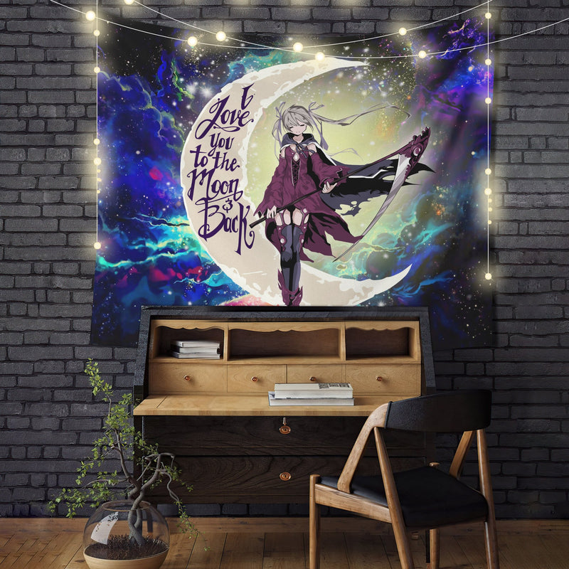 Anime Girl Soul Eaterr Moon And Back Galaxy Tapestry Room Decor Nearkii