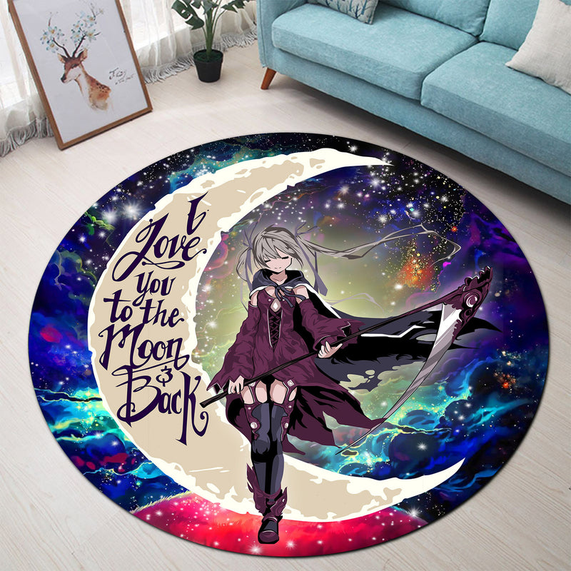 Anime Girl Soul Eate Love You To The Moon Galaxy Round Carpet Rug Bedroom Livingroom Home Decor Nearkii