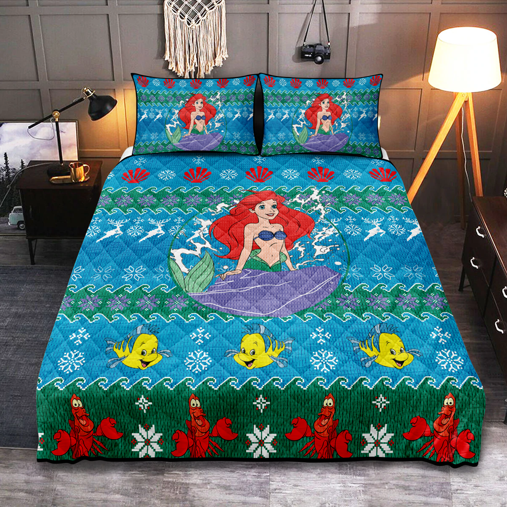 Ariel The Little Mermaid Quilt Cover Set – Single/Double/Queen/King – Multicoloured Polyester