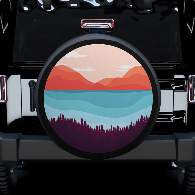 Artsy Mountain Range Spare Tire Covers Gift For Campers Nearkii