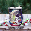 Astronaut Chibi Love You To Moon And Back Premium Wine Tumbler Nearkii